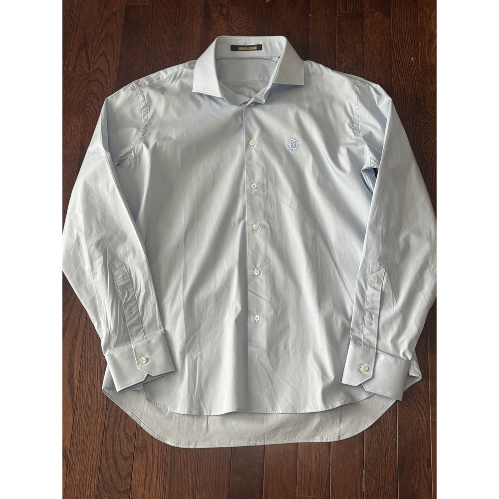 Roberto Cavalli Men's Dress Shirts Sz 16 Blue